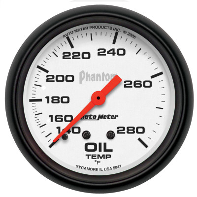 AutoMeter Gauge Oil Temp 2-5/8in. 140-280 Deg. F Mechanical Phantom - 5841 Photo - Primary