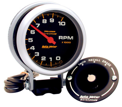 AutoMeter Gauge Tachometer 3-3/4in. 10K RPM Pedestal W/Peak Memory Pro-Comp - 6601 Photo - Primary
