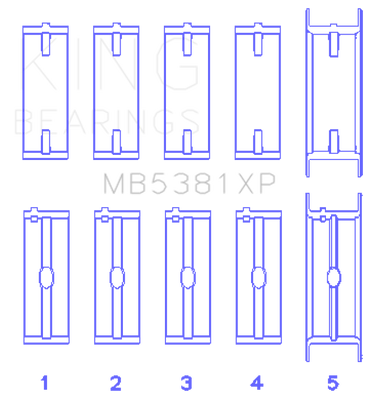 King Holden 253/308CI 5.0L/5.7L (Size .020) Main Bearing Set - MB5381XP020 Photo - Primary