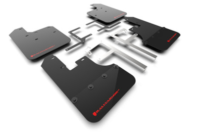 Rally Armor 19-22 Jeep Gladiator Black Mud Flap w/ Red Logo - MF84-BLK-RD Photo - Primary