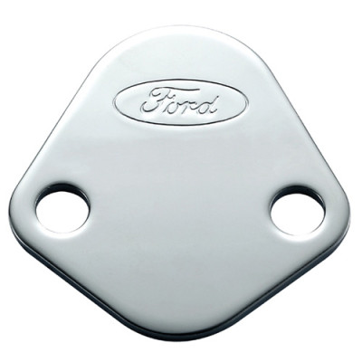 Ford Racing Ford Logo Fuel Pump Blockoff Plate - Chrome - 302-290 User 1