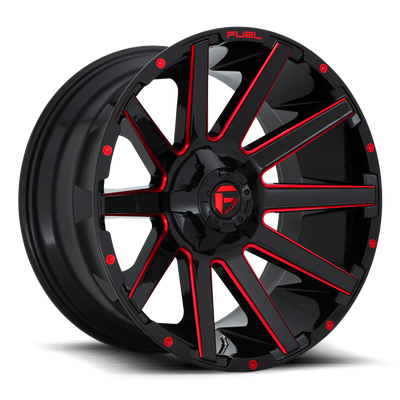 Fuel Off Road Model D643 CONTRA Gloss Black w/ Candy Red 18X9