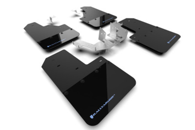 Rally Armor 21-22 Ford Bronco (Plstc Bmpr - NO Rptr/Sprt - NO RR/RB) Blk Mud Flap w/Area Blue Logo - MF85-NO-PL-ABL Photo - Primary