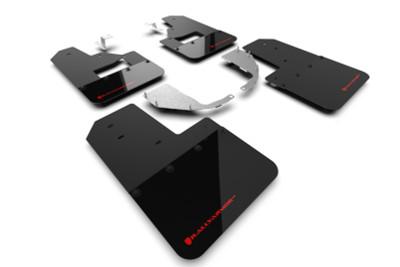 Rally Armor 21-22 Ford Bronco (Steel Bmpr + RB - NO Rptr/Sprt) Blk Mud Flap w/Red Logo - MF85-RB-ST-RD Photo - Primary