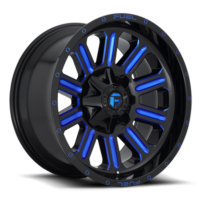 Fuel Off Road Model D646 HARDLINE Gloss Black w/ Candy Blue 20X9