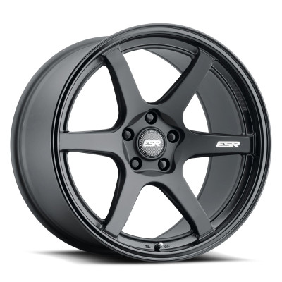 ESR Wheels APEX AP6 18x10.5 / 5x114.3 BP +22 Matte Black GLOSS BLACK LIP