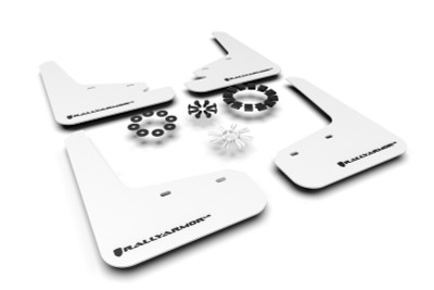 Rally Armor 20-22 Tesla Model Y White UR Mud Flap w/ Black Logo - MF72-UR-WH/BLK Photo - Primary