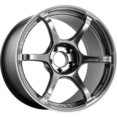 Advan RG-4 18x9.5 +38 5-120 Racing Hyper Black & Ring Wheel - YA48J38WHBR