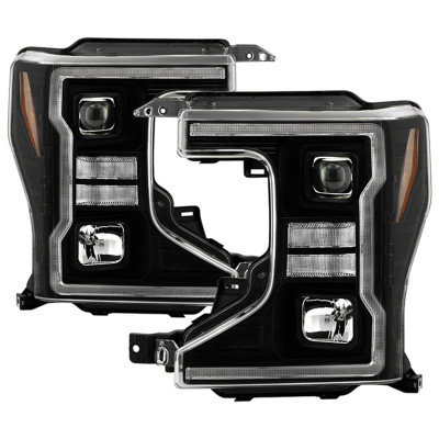 Spyder Signature 20-22 Ford F250/F350 (Halogen) Proj. Headlights - Black (PRO-YD-FS20HALSI-SEQ-BK) - 5088628 Photo - Primary
