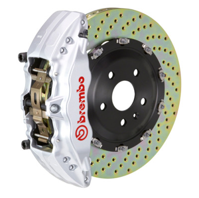 Brembo 14-18 1500 Sierra w/ Alum Fr Knuckles Fr GT BBK 6Pis Cast 2pc 380x34 2pc Rtr Drill-Silver - 1J1.9018A3 Photo - Primary