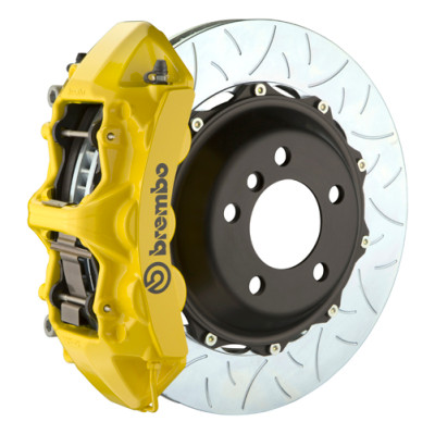Brembo 89-94 Carrera/90-94 Carrera Fr GT BBK 6 Piston Cast 355x32 2pc Rotor Slotted Type3- Yellow - 1M3.8063A5 Photo - Primary