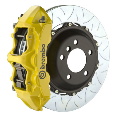 Brembo 05-14 Mustang GT Excl non-ABS Equipped Fr GT BBK 6Pist Cast 380x32 2pc Rtr Slot Type3-Yellow - 1M3.9030A5 Photo - Primary