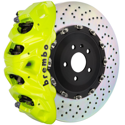 Brembo 05-13 Range Rover Sport Fr GT BBK 8Pis Cast 412x38 2pc Rotor Drilled-Fluo. Yellow - 1Q1.9610A7 Photo - Primary