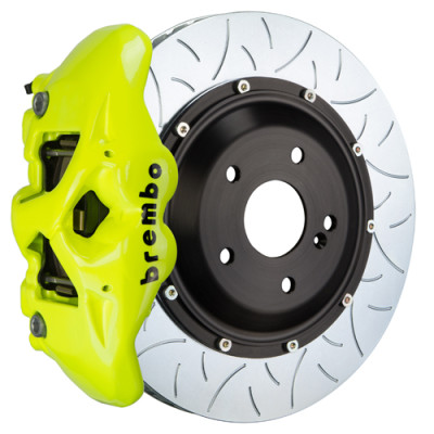 Brembo 18+ SQ5 (FY) Front GT BBK 6 Piston Cast 380x34 2pc Rotor Slotted Type-3- Fluo. Yellow - 1T3.9012A7 Photo - Primary