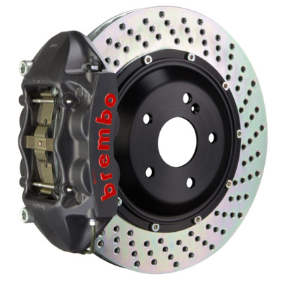 Brembo 08-13 135i (E81/E82/E88) Rear GTS BBK 4 Piston Cast 345x28 2pc Rotor Drilled-Black HA - 2P1.8022AS Photo - Primary