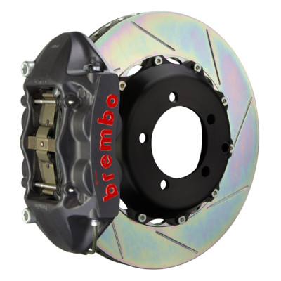 Brembo 99-07 Evo VI/VII/VIII/IXRear GTS BBK 4 Piston Cast 328x28 2pc Rotor Slotted Type1-Black HA - 2P2.6006AS Photo - Primary