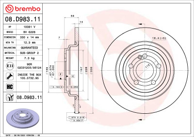 Brembo 16-17 Honda Accord/16-22 Civic/19-22 Insight Front UV Coated Rotor - 08.D983.11 User 1