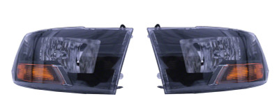 Raxiom 09-18 Dodge RAM 1500/2500/3500 Euro Style Headlights w/ Single Bulb- Blk Housing (Clear Lens) - R118017 Photo - Primary