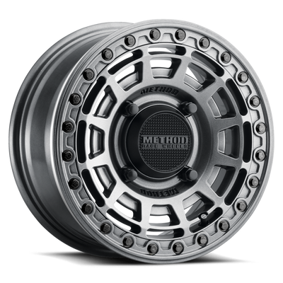 Method MR415 Beadlock 15x10 / 6+4/25mm Offset / 5x4.5 / 76 CB Graphite Wheel - Gloss Graphite Ring - MR415510121264B Photo - Primary