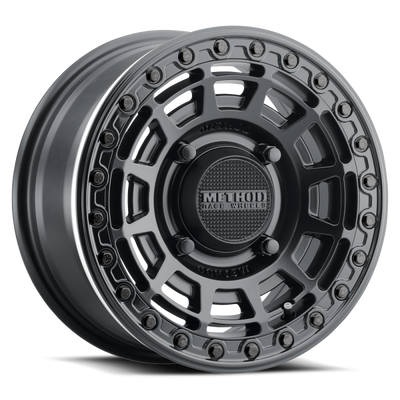 Method MR415 Beadlock 15x7 / 5+2/38mm Offset / 4x136 / 106mm CB Matte Black Wheel - Gloss Black Ring - MR415570471052B Photo - Primary