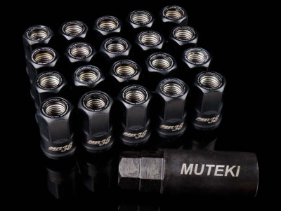Wheel Mate Muteki HR38 Open End Lug Nuts 12x1.50 Black / Black Ring - HR3806BB User 1