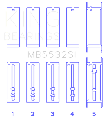 King Chevrolet 151/153 (Size STD) Main Bearing Set - MB5532SI Photo - Primary