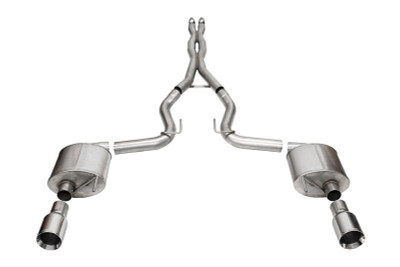 Corsa 2024 Ford MustangGT Sport Cat-Back Exhaust Sys. 3.0in Dual Rear Exit w/4.5in Straight Cut Tips - 21255 Photo - Primary