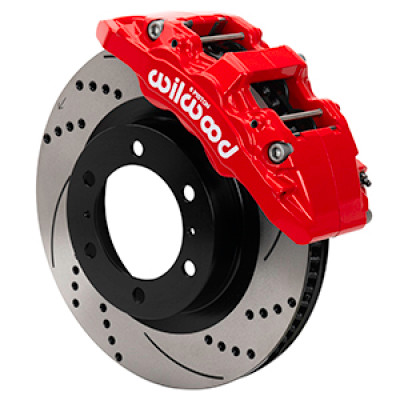Wilwood - 15-21 Toyota Tacoma Aero6-DM SRP Front Brake Kit 13.31 Rotor - Red w/Lines - 140-17511-DR Photo - Primary