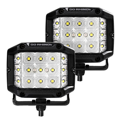 Go Rhino Xplor Bright Series Sideline Cube LED Flood Light Kit (Surface Mount) 4x3 - Blk (Pair) - 750300323FCS Photo - Primary