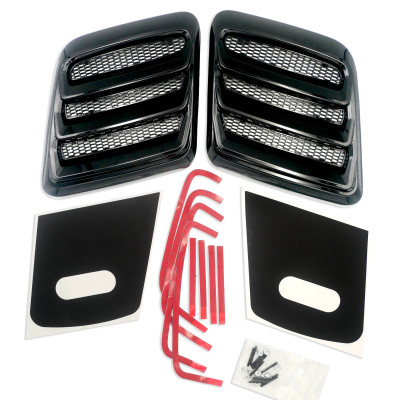 Roush 2018-2023 Mustang Hood Heat Extractors - Gloss Black - 422325 Photo - Primary
