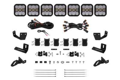 Diode Dynamics Prinsu/Sherpa Roof Racks- SS5 7-Pod CrossLink Mounting Kit - Pro White Combo - DD7828 Photo - Primary