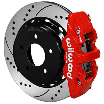 Wilwood 88-98 GM C1500 Aero4 SRP Rear Brake Kit 14in Rotor - Red - 140-17673-DR Photo - Primary
