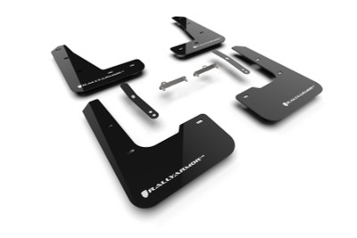 Rally Armor 2024+ Hyundai Elantra N Line Black Mud Flap w/ White Logo - MF120-UR-BLK-WH Photo - Primary