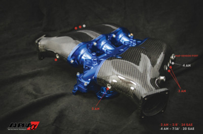 AMS Performance Nissan GT-R Alpha Carbon Fiber/Billet Intake Manifold w/Secondary Fuel Rail - Blue - ALP.07.08.0101-23 User 1