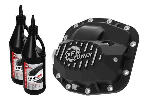 aFe 18-23 Jeep Wrangler JL Pro Series (Dana M186) Front Diff Cover w/ Oil - Black - 46-71011B