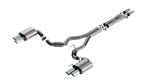 Borla 2024 Ford Mustang GT 5.0L V8 3 in S-Type Catback Non-Active Exhaust- Chrome Quad Tip - 140969