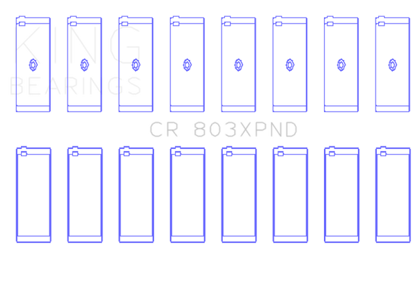 King Engine Bearings ChevrolET SBC 265Ci 283Ci 327Ci (Size STDX) Connecting Rod Bearing Set - CR803XPNDSTDX