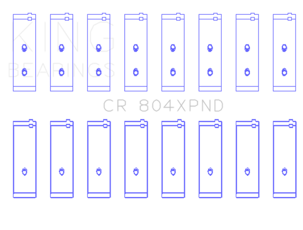 King Engine Bearings Ford 260Ci 289Ci 302 5.0L Windsor (Size STDX) Connecting Rod Bearing Set - CR804XPNDSTDX