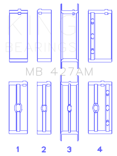 King Engine Bearings ChevrolET 173 V6 (Size +0.75mm) Main Bearing Set - MB427AM0.75