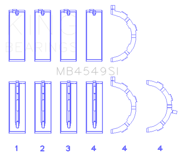 King Engine Bearings Ford Ecoboost 3.5L V6 (Size +0.50mm) Main Bearing Set - MB4549SI0.5