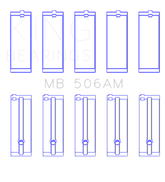 King Engine Bearings Toyota 22R (Size +0.75mm) Main Bearing Set - MB506AM0.75