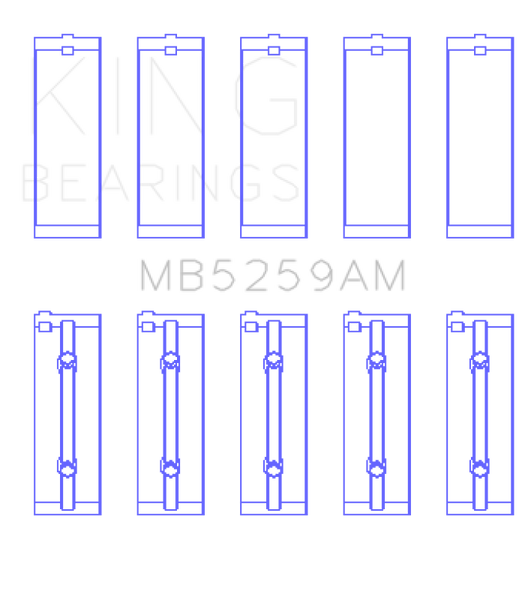King Engine Bearings Honda B18A1 (Size +0.50mm) Main Bearing Set - MB5259AM0.5