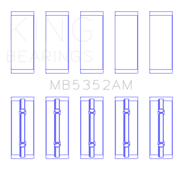 King Engine Bearings Renault K9K/K4M (Size +0.50mm) Main Bearing Set - MB5352AM0.5