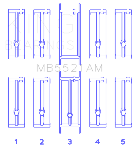 King Engine Bearings Chrysler 2.2 (Size +0.75mm) Main Bearing Set - MB5521AM0.75
