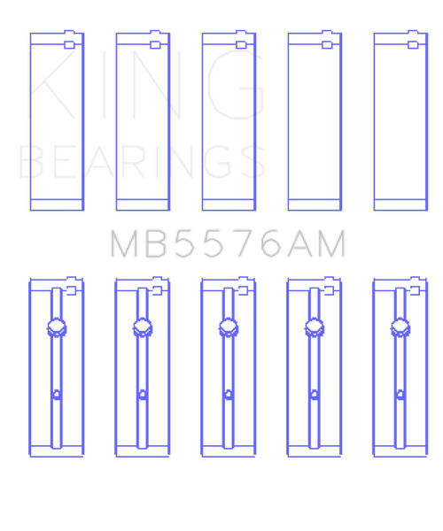 King Engine Bearings Ford J4B/J4C (Size +0.50mm) Main Bearing Set - MB5576AM0.5