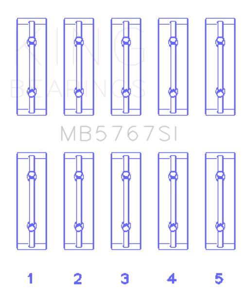 King Engine Bearings Nissan Hr15/16DE (Size +0.25mm) Main Bearing Set - MB5767SI0.25