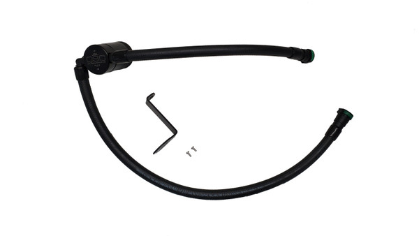 J&L 23-24 Ford F-250/F-350 7.3L Oil Separator 3.0 Passenger Side - Black Anodized - 3094P-B