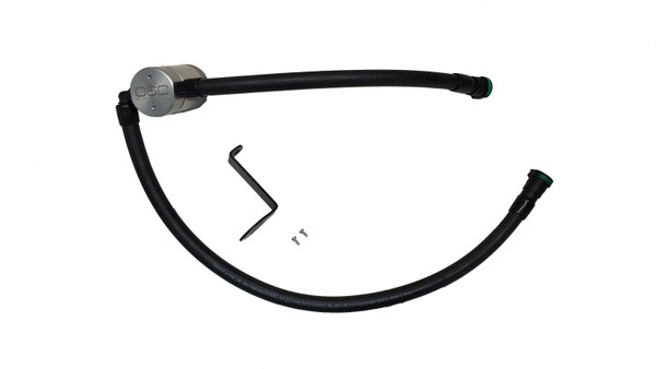 J&L 23-24 Ford F-250/F-350 7.3L Oil Separator 3.0 Passenger Side - Clear Anodized - 3094P-C