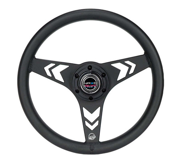 NRG Aluminum Steering Wheel 330mm - Arow Cutout - Ergonomic Grip - Anadized Black - RST-070-BK