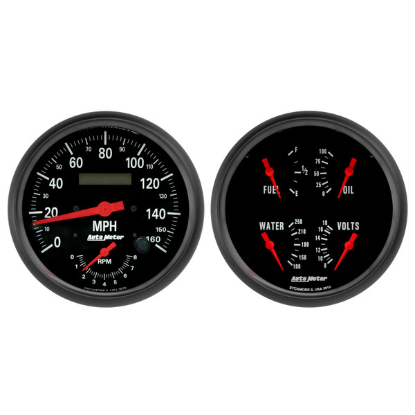 Autometer Z-Series Quad & Tach/Speedo 5in. - 2 Pc. - 2602